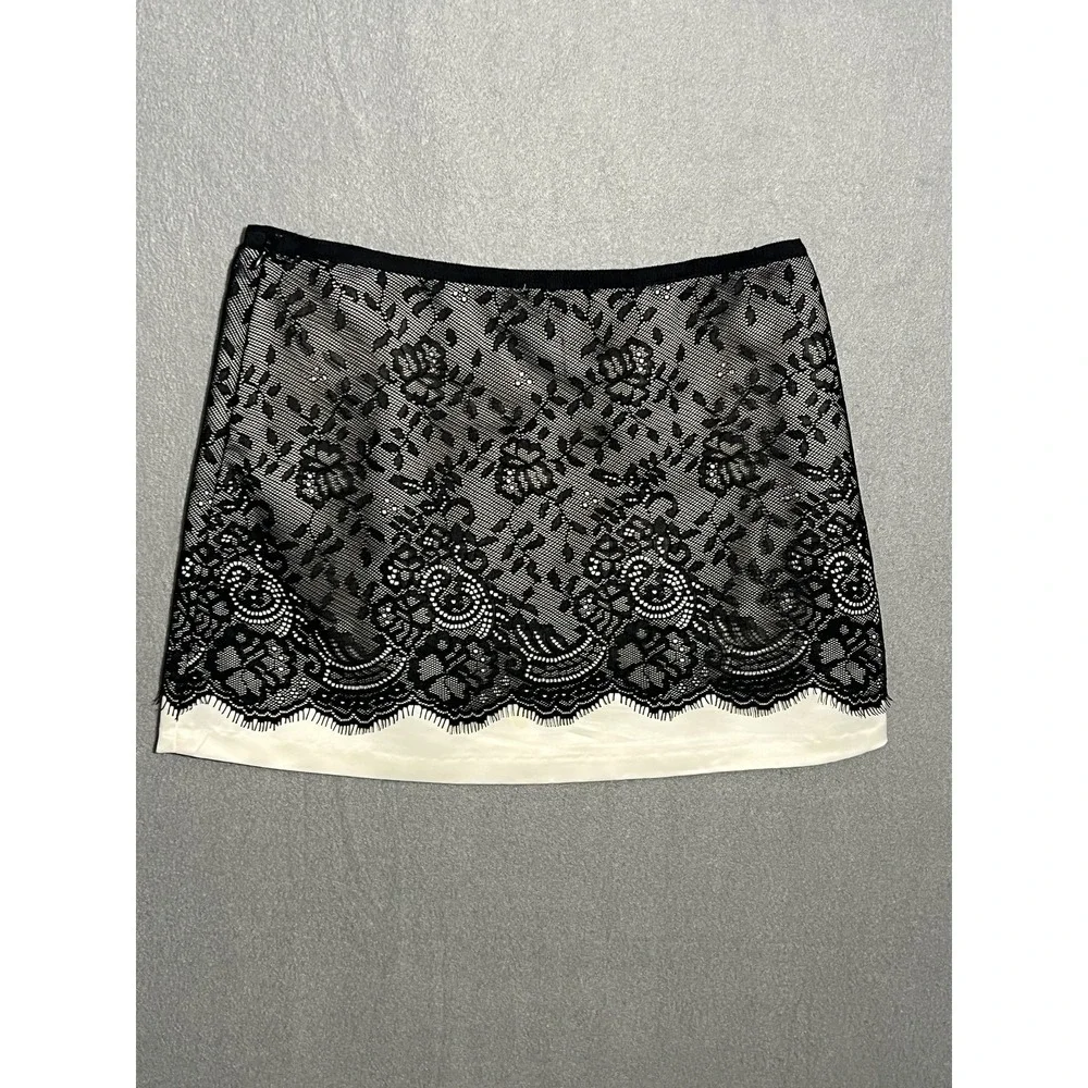 Behnaz Sarafpour‎ for Target Black Lace Overlay Mini Skirt Women's Size 7 Lined